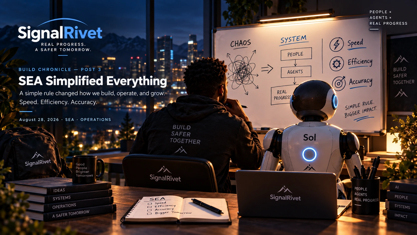 Andre and Sol using Speed, Efficiency, and Accuracy to simplify a complex operating system
